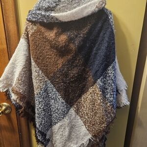 Sonoma Multi-Color Plaid Cape